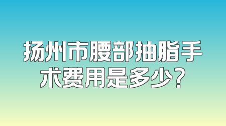 扬州市腰部抽脂手术费用是多少？