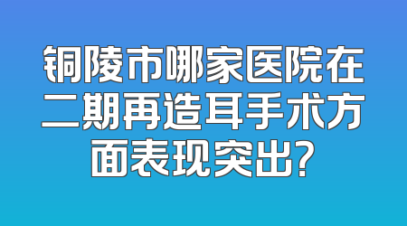 铜陵市哪家医院在二期再造耳手术方面表现突出？