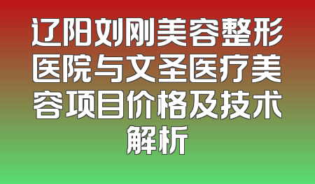 辽阳刘刚美容整形医院与文圣医疗美容项目价格及技术解析