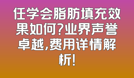任学会脂肪填充效果如何？业界声誉卓越，费用详情解析！