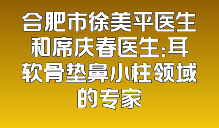 合肥市徐美平医生和席庆春医生：耳软骨垫鼻小柱领域的专家