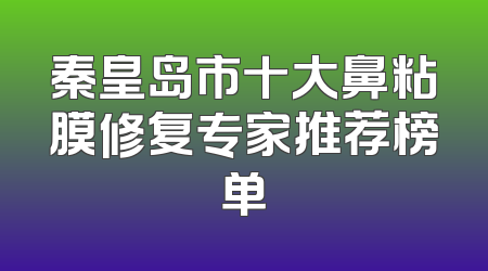 秦皇岛市十大鼻粘膜修复专家推荐榜单
