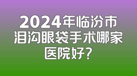 2024年临汾市泪沟眼袋手术哪家医院好？