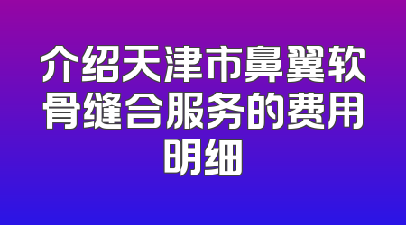 介绍天津市鼻翼软骨缝合服务的费用明细