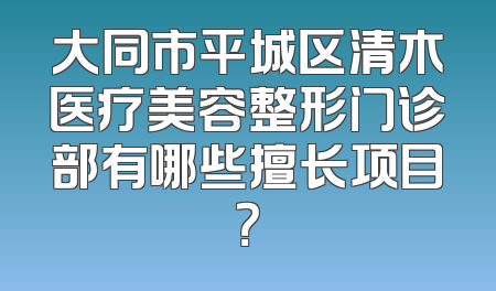 大同市平城区清木医疗美容整形门诊部有哪些擅长项目？