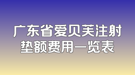 广东省爱贝芙注射垫额费用一览表