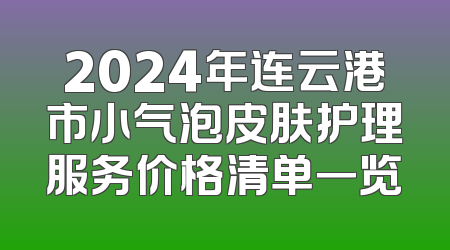 2024年连云港市小气泡皮肤护理服务价格清单一览