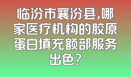 临汾市襄汾县，哪家医疗机构的胶原蛋白填充额部服务出色？