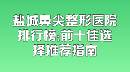 盐城鼻尖整形医院排行榜：前十佳选择推荐指南