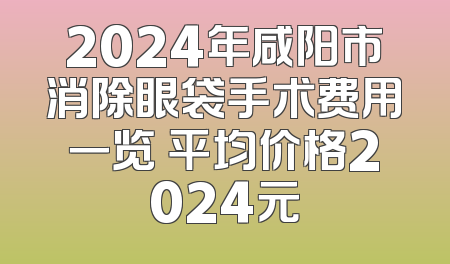 2024年咸阳市消除眼袋手术费用一览 平均价格2024元