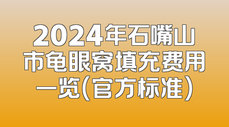 2024年石嘴山市龟眼窝填充费用一览（官方标准）