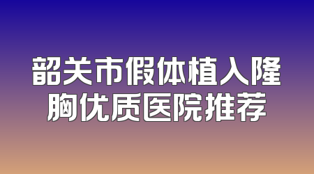 韶关市假体植入隆胸优质医院推荐