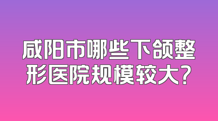 咸阳市哪些下颌整形医院规模较大？