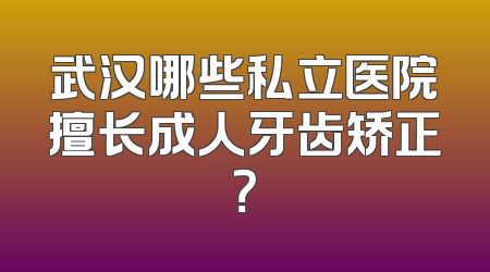 武汉哪些私立医院擅长成人牙齿矫正？