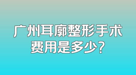 广州耳廓整形手术费用是多少？