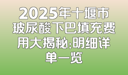 2025年十堰市玻尿酸下巴填充费用大揭秘：明细详单一览