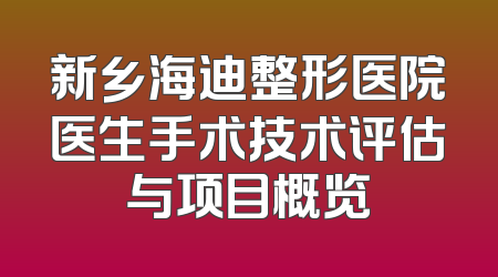 新乡海迪整形医院医生手术技术评估与项目概览