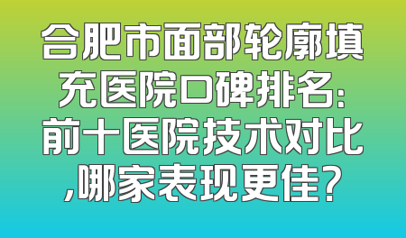 合肥市面部轮廓填充医院口碑排名：前十医院技术对比，哪家表现更佳？