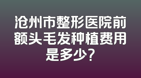沧州市整形医院前额头毛发种植费用是多少？