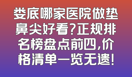 娄底哪家医院做垫鼻尖好看？正规排名榜盘点前四，价格清单一览无遗！