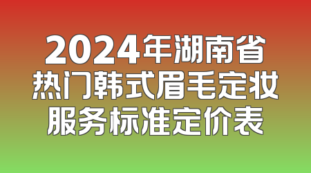 2024年湖南省热门韩式眉毛定妆服务标准定价表
