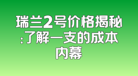 瑞兰2号价格揭秘：了解一支的成本内幕