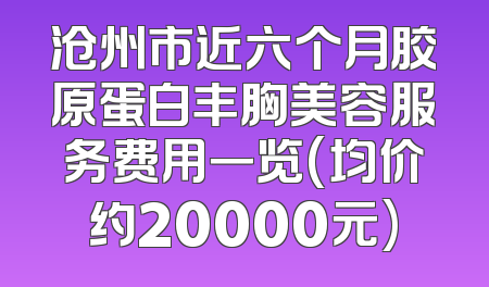 沧州市近六个月胶原蛋白丰胸美容服务费用一览(均价约20000元)