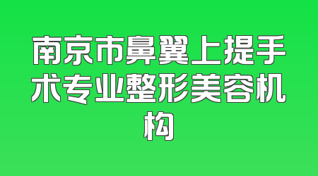 南京市鼻翼上提手术专业整形美容机构