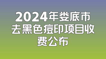 2024年娄底市去黑色痘印项目收费公布
