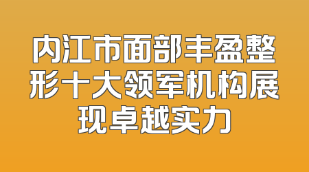 内江市面部丰盈整形十大领军机构展现卓越实力
