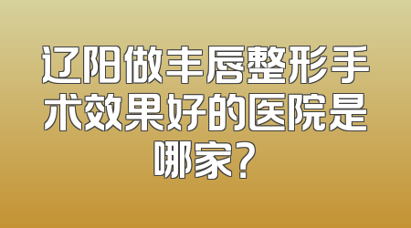 辽阳做丰唇整形手术效果好的医院是哪家？