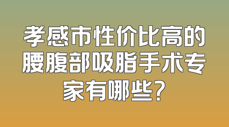 孝感市性价比高的腰腹部吸脂手术专家有哪些？