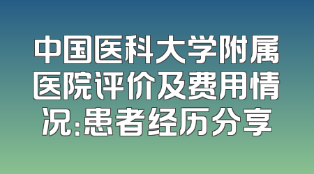 中国医科大学附属医院评价及费用情况：患者经历分享