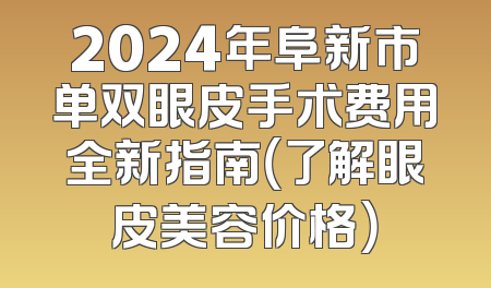 2024年阜新市单双眼皮手术费用全新指南（了解眼皮美容价格）