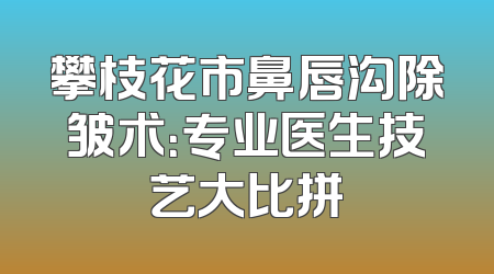 攀枝花市鼻唇沟除皱术：专业医生技艺大比拼