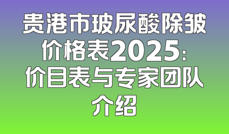 贵港市玻尿酸除皱价格表2025：价目表与专家团队介绍