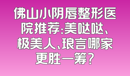 佛山小阴唇整形医院推荐：美哒哒、极美人、琅言哪家更胜一筹？