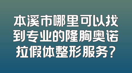 本溪市哪里可以找到专业的隆胸奥诺拉假体整形服务？