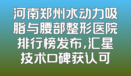 河南郑州水动力吸脂与腰部整形医院排行榜发布，汇星技术口碑获认可