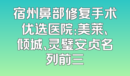 宿州鼻部修复手术优选医院：美莱、倾城、灵璧安贞名列前三