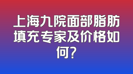 上海九院面部脂肪填充专家及价格如何？