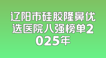 辽阳市硅胶隆鼻优选医院八强榜单2025年