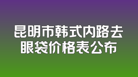 昆明市韩式内路去眼袋价格表公布