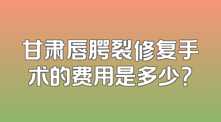 甘肃唇腭裂修复手术的费用是多少？