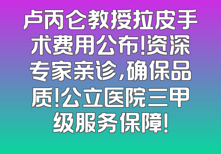 卢丙仑教授拉皮手术费用公布！资深专家亲诊，确保品质！公立医院三甲级服务保障！