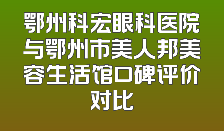 鄂州科宏眼科医院与鄂州市美人邦美容生活馆口碑评价对比