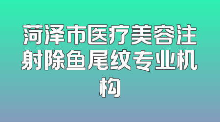 菏泽市医疗美容注射除鱼尾纹专业机构