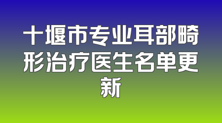 十堰市专业耳部畸形治疗医生名单更新