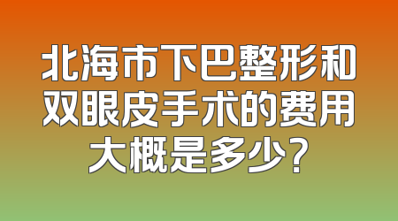 北海市下巴整形和双眼皮手术的费用大概是多少？