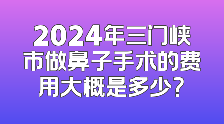 2024年三门峡市做鼻子手术的费用大概是多少？